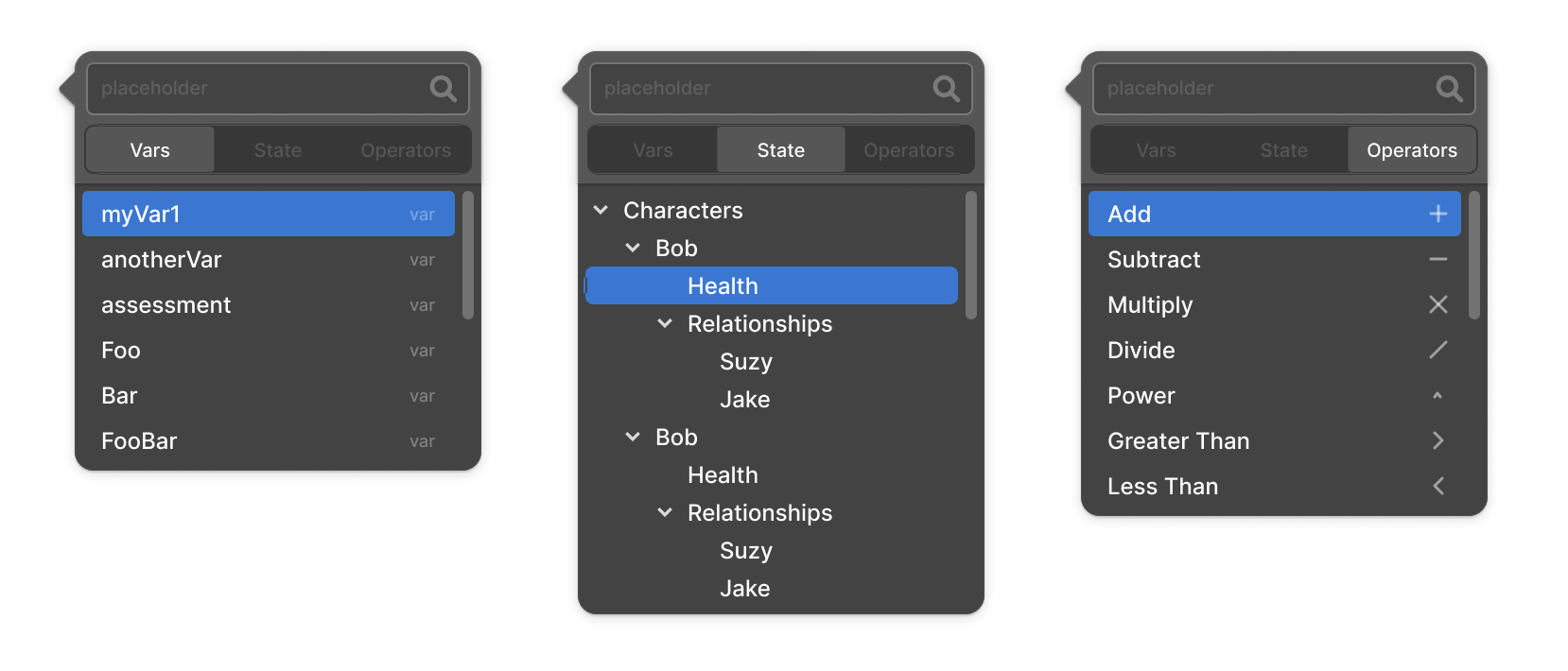 UI design for the data picker
